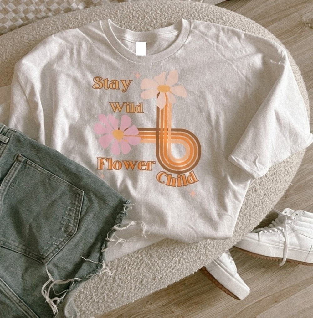 Style Hippie Tshirt Woodstock Shirt Cute Flower T-shirt